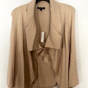 Banana Republic sleeveless cardigan sweater Tan Beige Size M/L Tie NWT